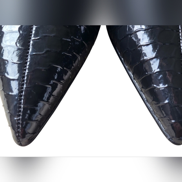 Steve Madden Leena Pointed Toe Heeled Side Zip Bootie Fish Scale Black Size 7 - Picture 8 of 10